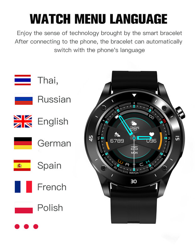 CZJW-pulsera inteligente para hombre y mujer, Smartwatch con mensaje en varios idiomas, rastreador de Fitness, Monitor de salud, Android e Ios, 2021