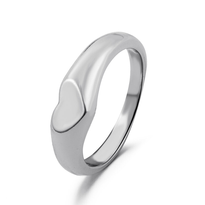 Anel de coração coreano do vintage ouro prata chapeado coração anéis para as mulheres jóias índice dedo anel de jóias anel anel anel anel anel bague anillos aneis
