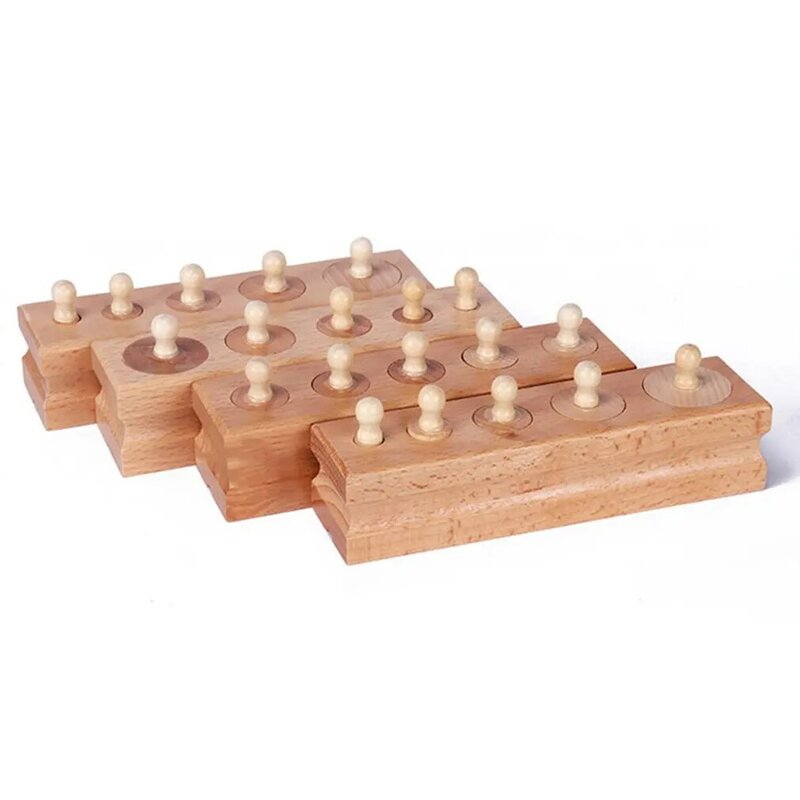 Novos materiais montessori montessori bloco brinquedos educativos jogos cilindro soquete de madeira brinquedos matemáticos para o pai criança interação