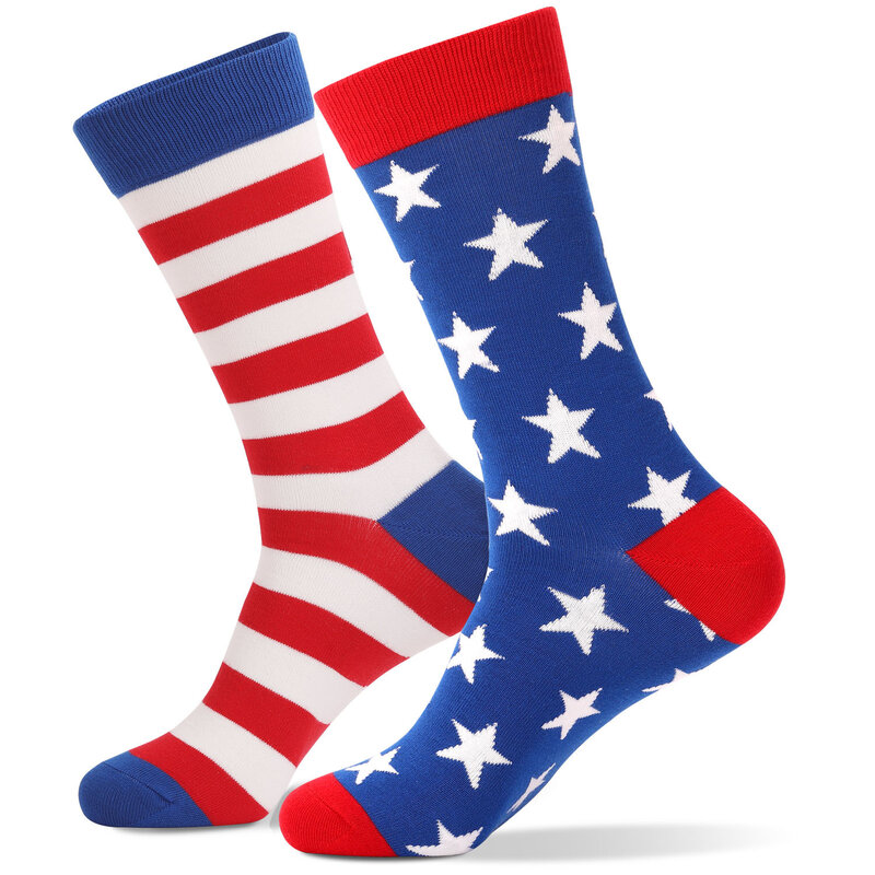 2021 أتمنى يوم الاستقلال شعبية على موقع ئي باي العلم الأمريكي الجوارب مخطط فوتون الجوارب الجوارب المتوسطة