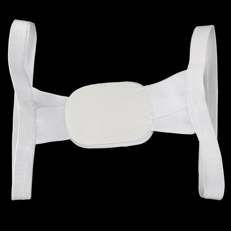 Cinturón de soporte de postura y hombros para terapia ajustable, Corrector de espalda, tirantes y soportes de poliéster blanco