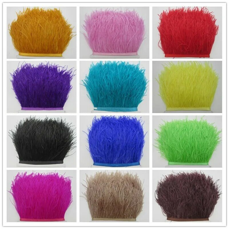 10 Yards/lot Ostrich Feather Trim 4-6 Inch/10-15CM Jewelry Home Decoration Accessories Dancers Plumas