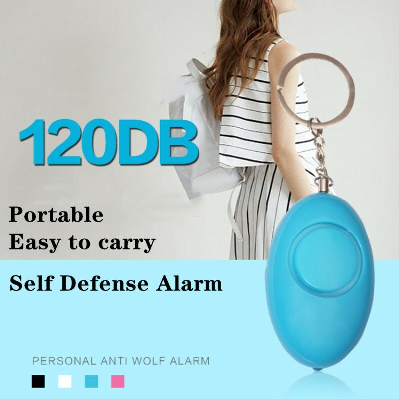 Mini auto defesa alarme 120db forma de ovo menina mulher segurança proteger alerta pessoal segurança grito alto chaveiro de emergência alarme