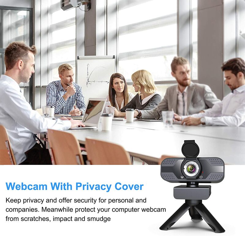 Webcam Kèm Micro Cho Máy Tính Để Bàn, 1080P HD USB Máy Tính Máy Ảnh Với Sự Riêng Tư Cover & Webcam Chân Máy, phát Trực Tuyến Webcam Với