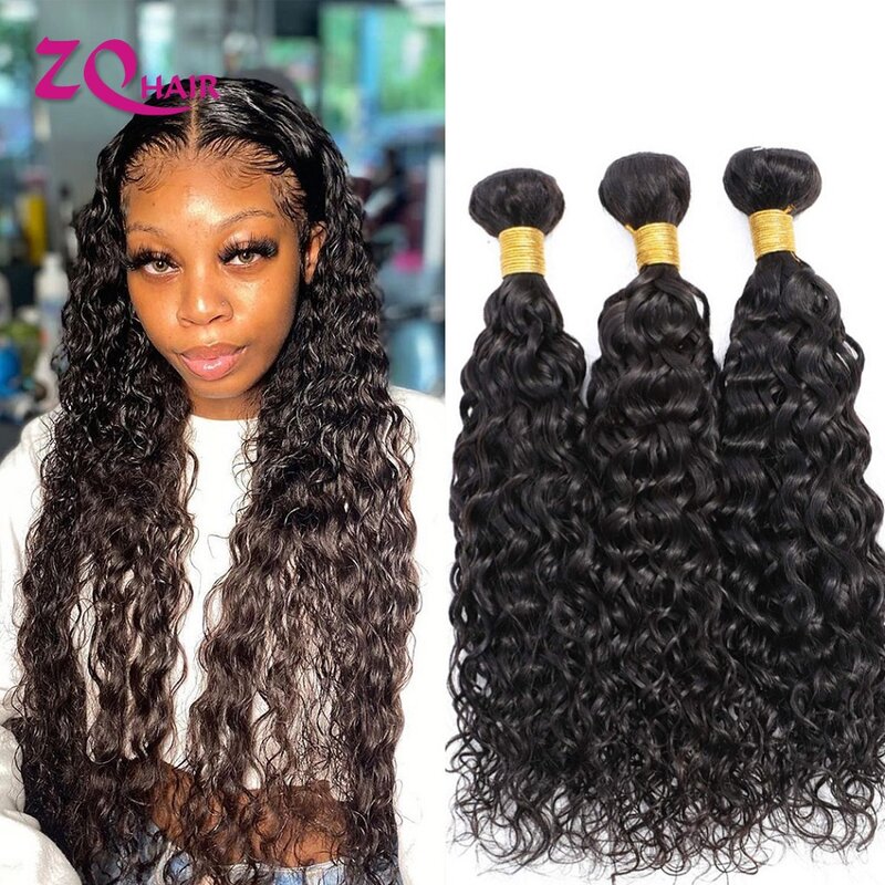 8-24 Inch Water Wave Human Hair Weave Bundels 1 3 4 Stuks Bundel Aanbiedingen Voor Zwarte Vrouwen Lange remy Braziliaanse Human Hair Extensions