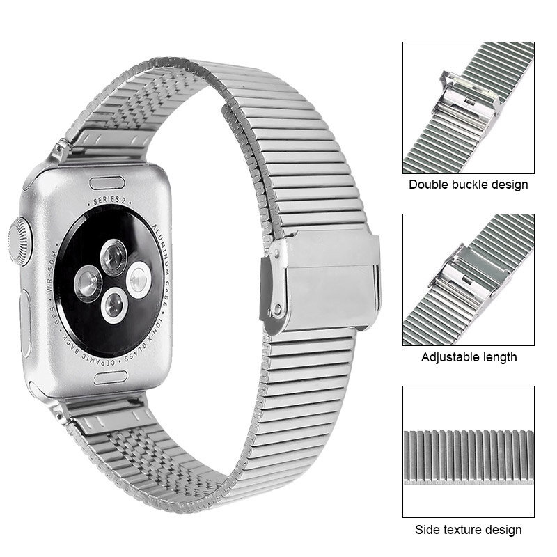 Pulseira de aço inoxidável para apple watch 6 banda 40mm 44mm pulseira para apple watch band 42mm 38mm 6 5 4 se 3 2 1 pulseira de metal