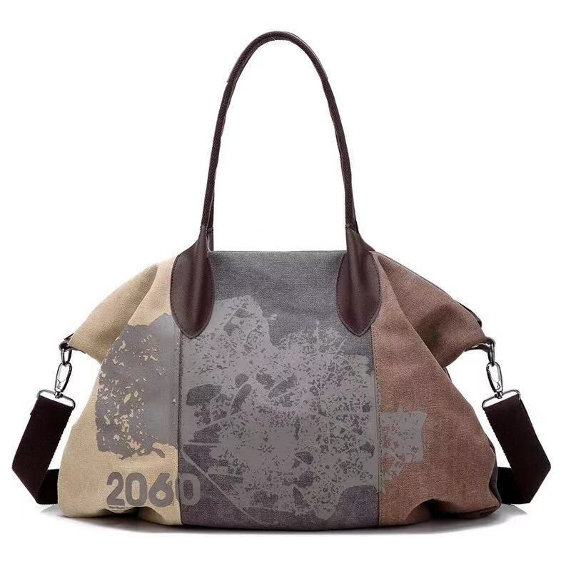 Moda damska płócienne torebki Retro duża pojemność kobiece torby na ramię stylowe Casual Crossbody torby klasyczne jednolite torby na ramię 2019