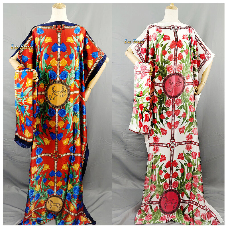 Robe longue ample à imprimé de fleurs, ensemble 2 pièces de prière islamique, Costume musulman, Ramadan, vêtements décontractés, LD413