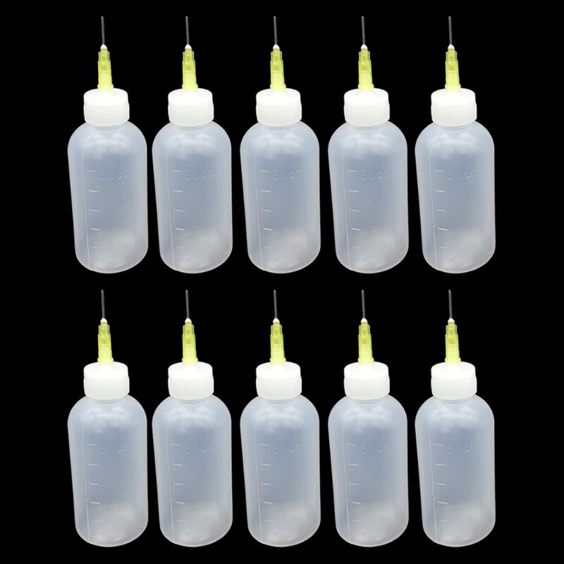 Moldes de resina epoxi para colorear, botellas con jeringa, aguja, herramientas de colorante, 10 piezas, XXFB