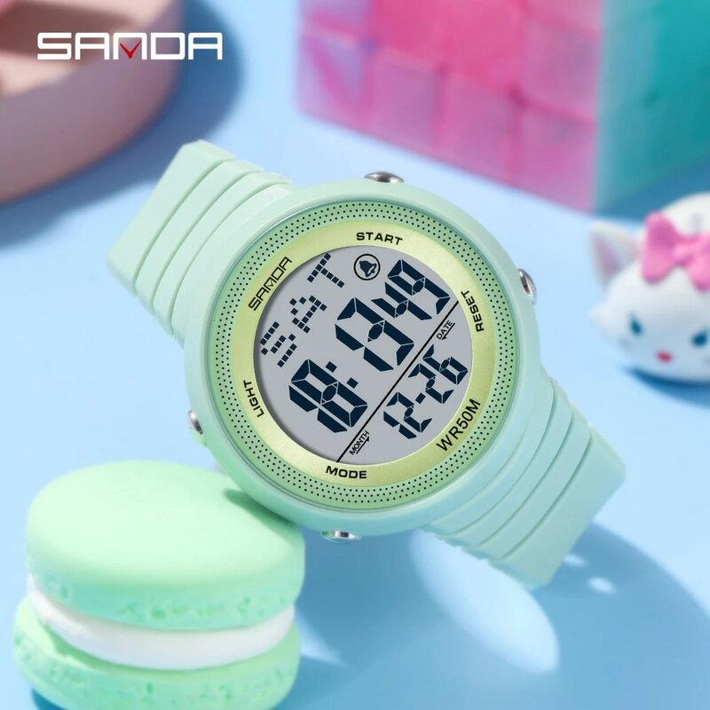 Reloj Digital de moda para mujer, relojes deportivos blancos, resistente al agua, reloj de pulsera informal para niña, nuevo