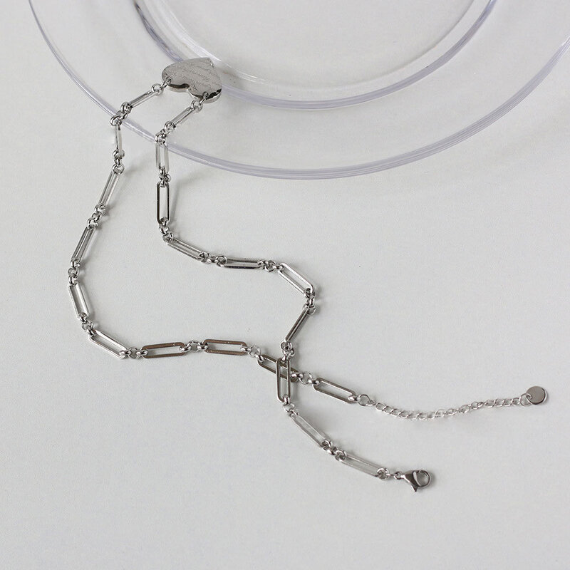 Collar de cadena de amor de acero inoxidable para mujer, colgantes geométricos de transmisión en vivo sin decoloración, accesorios, joyería Bohemia