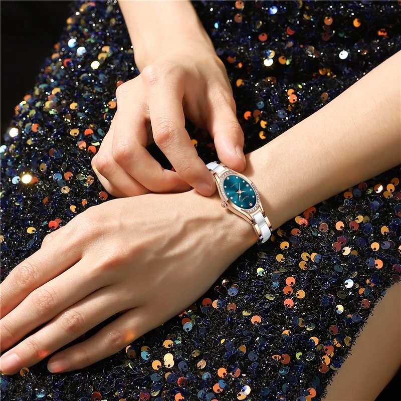 SUNKTA-Reloj de lujo de marca superior para mujer, pulsera de cuarzo, regalos
