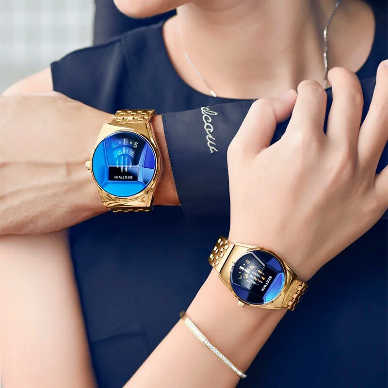 Bestwin novo relógio de ouro topo da marca de luxo moda relógios masculinos venda quente à prova dwaterproof água negócios casual relógio relogio masculino
