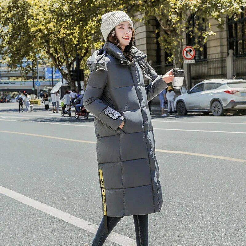 2021 cappotti invernali giacche lunghe Casual da donna parka cappotto da neve imbottito in cotone con cappuccio Ropa Mujer Plus Size addensare sciolto caldo