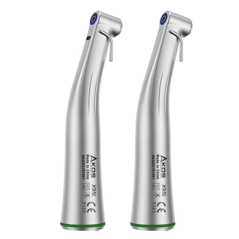Dental Implant Apparatuur Externe En Interne Irrigatie Spray 20:1 Lage Snelheid Groene Ring Contra Hoek Glasvezel Handstuk
