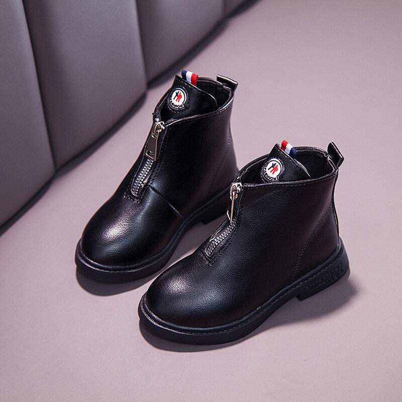 حذاء للأطفال 2020 شتاء جديد بنين بنات جلد مارتن Zhongbang الأحذية المضادة ركلة لينة أسفل يمكن ارتداؤها الأحذية حجم 27 إلى 37