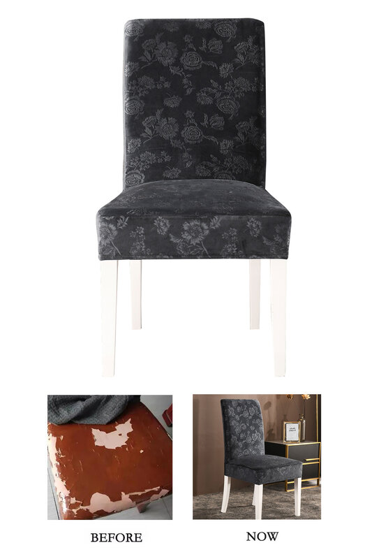 BDEUS – housse de chaise en velours cristal, tissu haut de gamme, housse de coussin élastique de taille universelle pour Banquet, hôtel, salon, mariage