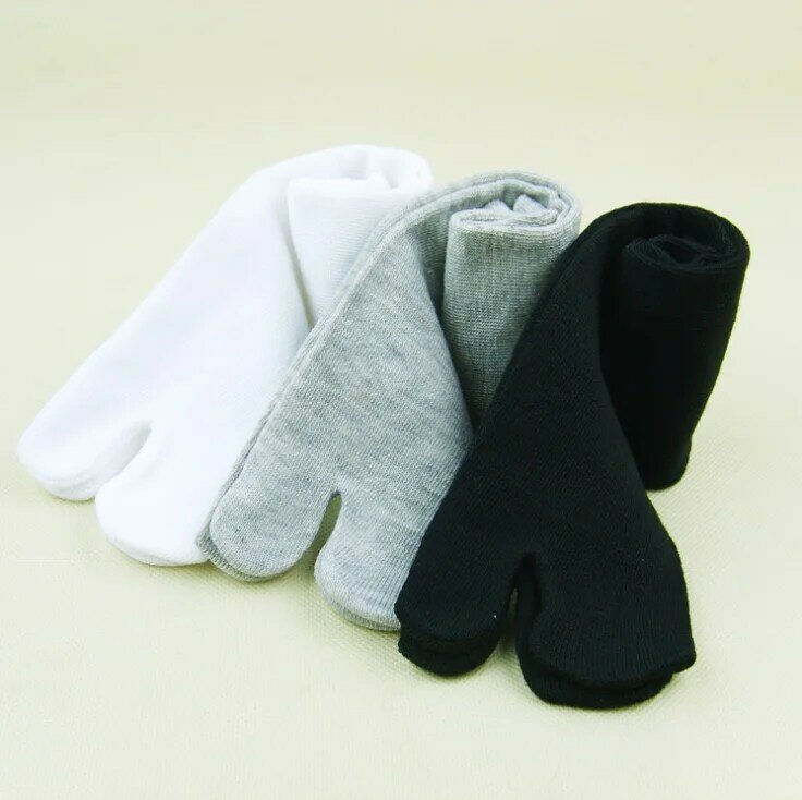 Calcetines transpirables de dos dedos para hombre y mujer, medias de estilo Kimono japonés, chanclas, sandalia, Punta dividida, Geta Tabi Ninja, 1 par