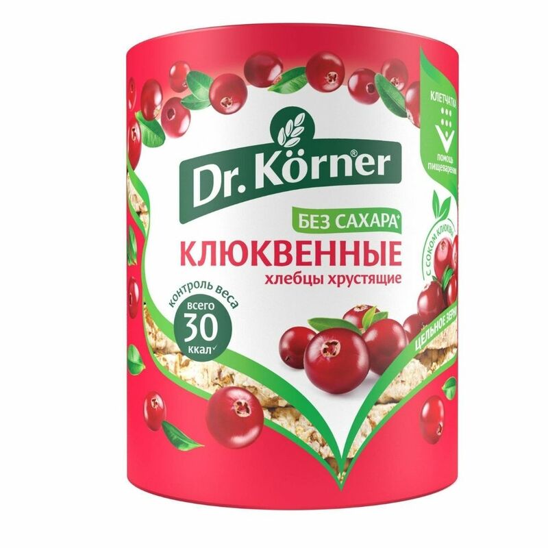 Хлебцы Dr. Korner 10 пачек по 100г Злаковый коктейль с клюквой | Быстрая доставка из РФ