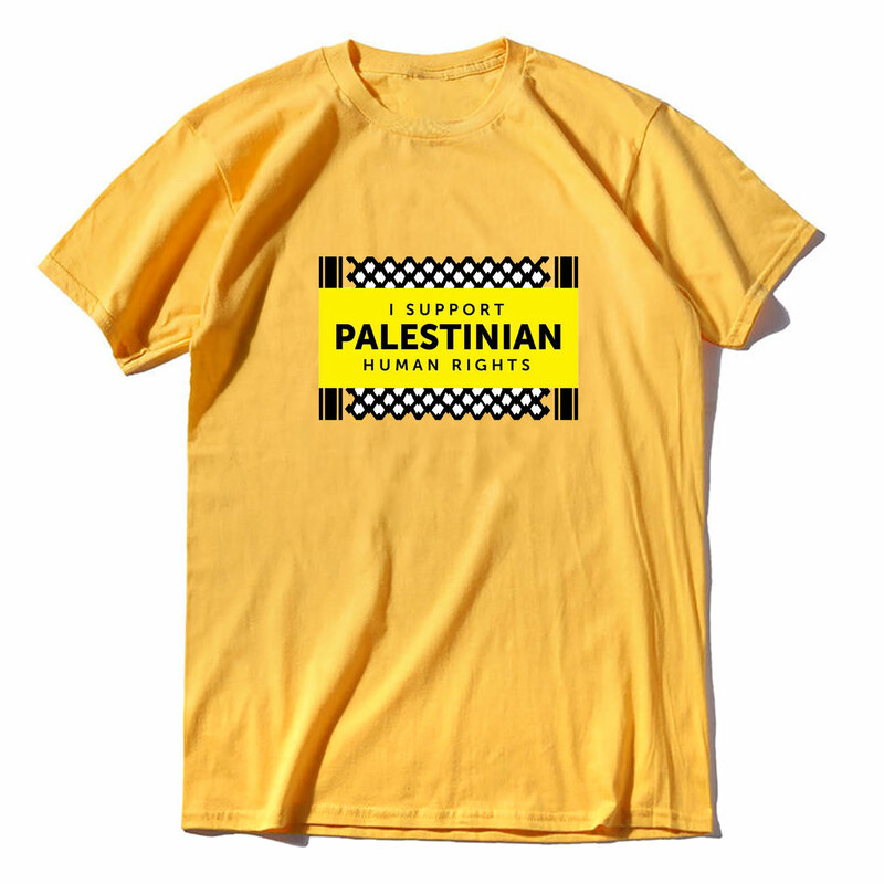 Jklpolq Mannen T-shirt Unisex Ik Ondersteuning Palestijnse Mensenrechten Afdrukken Oversize Eu Size XS-3XL Casual Tees