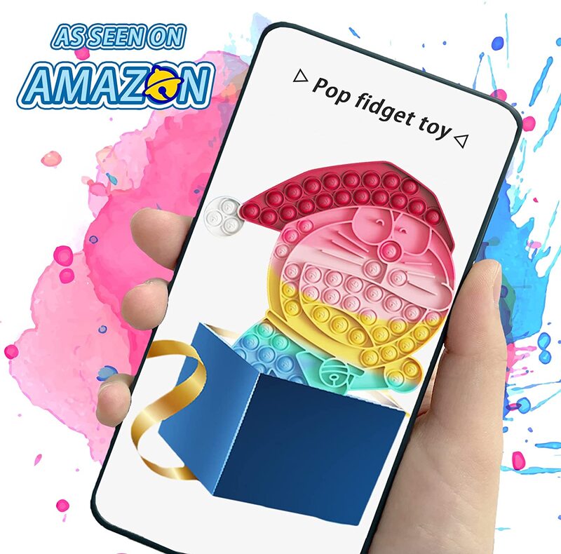 JumboChristmas Pop Fidget Toys, giocattolo Pop di grandi dimensioni, arcobaleno semplice fossetta Fidget Toy,Big Pop It gioco Fidget Toy