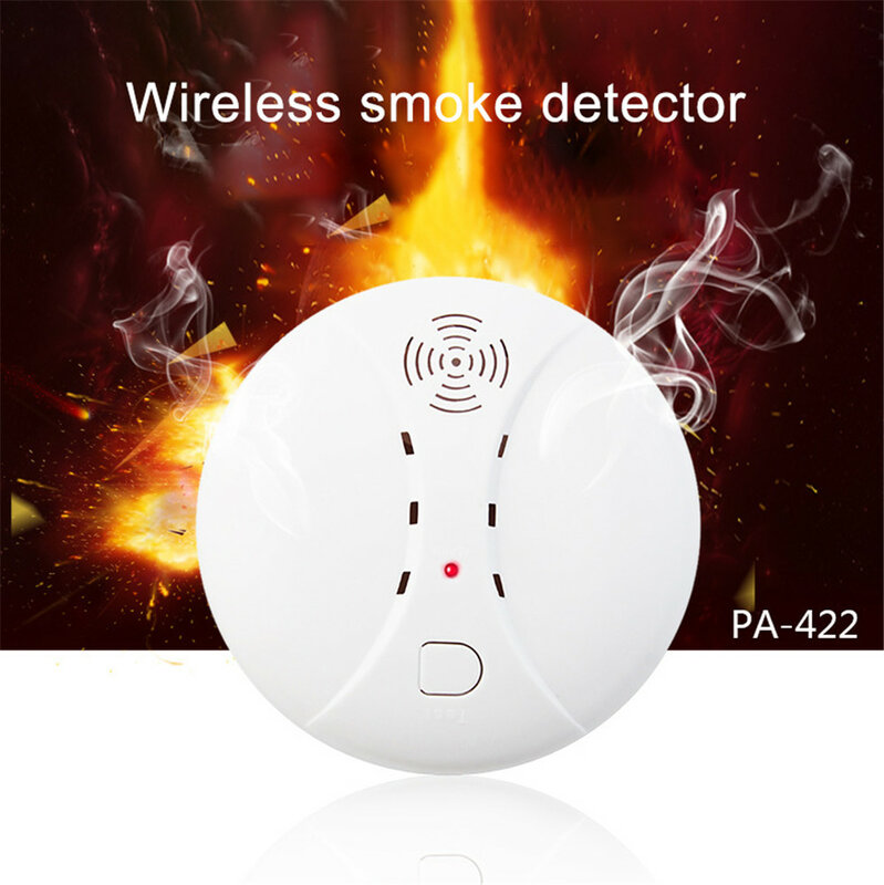 433MHz كاشف لاسلكي عن الدخان الحساسة استشعار الحريق لمكتب WIFI GSM المنزل نظام إنذار أمان السيارات الهاتفي إنذار