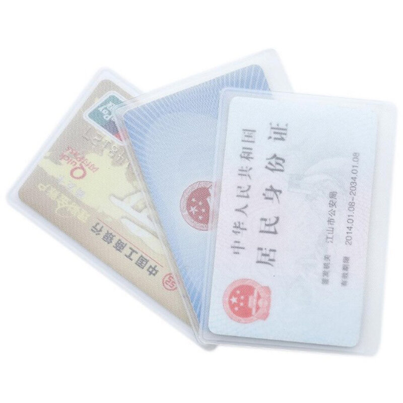 حافظة بطاقات مقاومة للماء ، حامل بطاقات شفاف بلوري ، كلاسيكي ، قابل للغسل ، حماية بطاقات الائتمان ، PVC