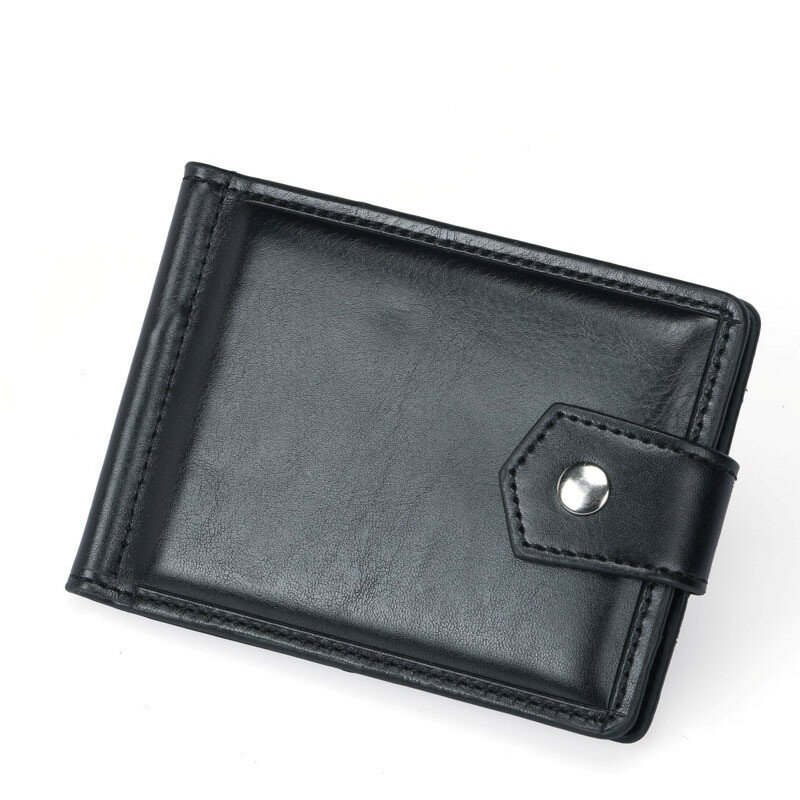Nowy szczupły PU skóra ID/posiadacz karty kredytowej Bifold przednia kieszeń portfel wizytownik Hasp Retro Bank cienki Mini portfel na karty