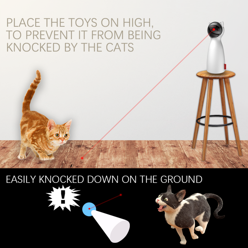 อัตโนมัติของเล่นแมว Interactive สมาร์ท Teasing สัตว์เลี้ยง LED เลเซอร์ตลกโหมดมือถืออิเล็กทรอนิกส์สัตว์เ...
