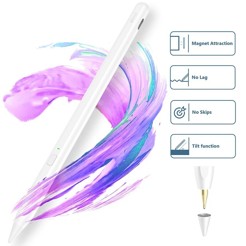 Pena Stylus Pintar Uogic untuk Tablet Penolakan Telapak Tangan Ipad Pena Sentuh untuk Apple Pencil 2 1 iPad Pro 11 12.9 2020 2018 2019 6th 7th