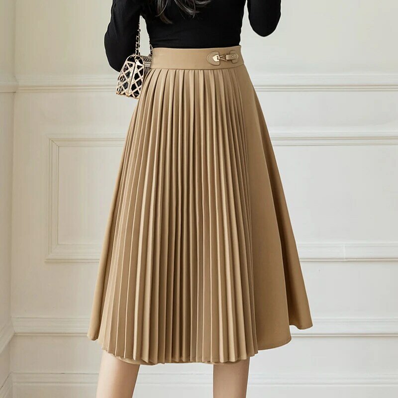 Jupe plissée pour femme, tenue féminine élégante, taille haute, à la mode,  automne 2223024636 - AliExpress
