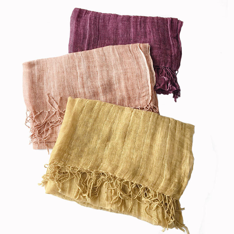 Châle Vintage en lin plissé pour femme, écharpe en coton, Style fin, respirant, de tempérament, polyvalent, nouvelle collection printemps et automne