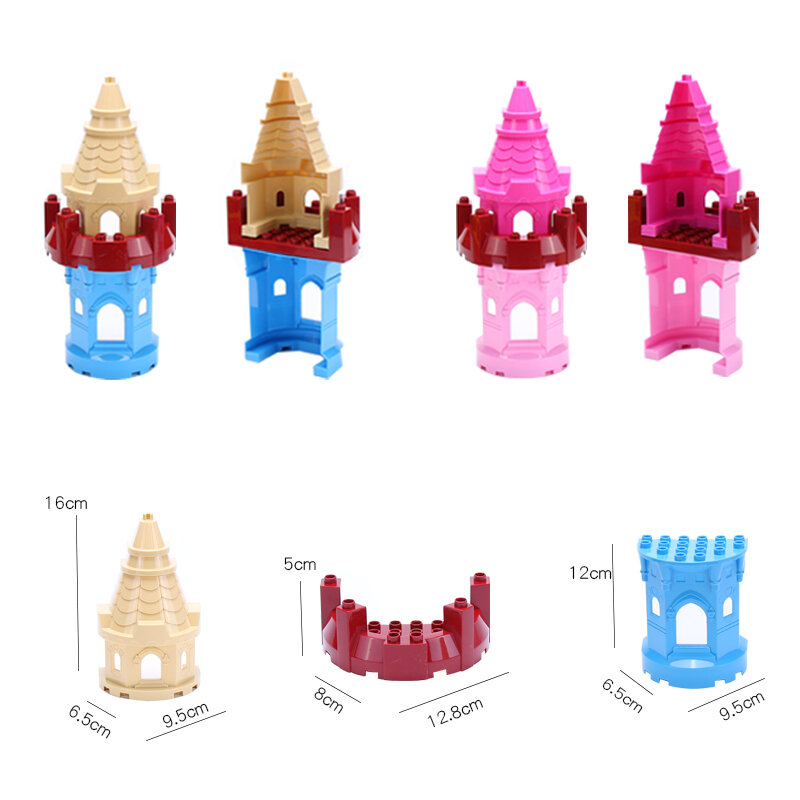 Large Particles Assembling Accessories Set Big Building Blocks DIY Toys Creativity Compatible with Duplo Roof House Building
