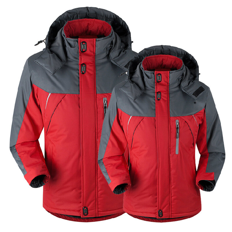 Jaket Musim Dingin Tebal Beludru Tahan Angin Pria Jaket Katun Olahraga Luar Ruangan Pria Kualitas Tinggi Jaket Tahan Air XL