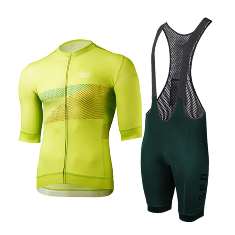 Concept-Conjunto de ropa de Ciclismo para Hombre, Maillot de manga corta y pantalones cortos con pechera, equipo de Ciclismo de montaña, 2021
