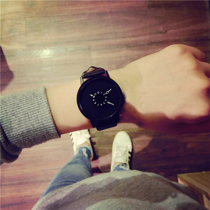간단한 패션 한국 연인 커플 쿼츠 시계 가죽 시계 남성과 여성 손목 시계 성격 학생 시계 NYZ 가게