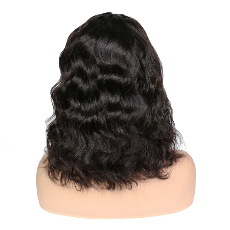 Peruca lace bob brasileira, peruca de cabelo humano com baby hair de alta densidade, curto 4x4, para mulheres