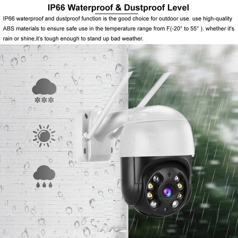 Caméra de Surveillance extérieure PTZ IP WiFi HD 5MP, dispositif de sécurité sans fil, avec suivi automatique, 360 degrés