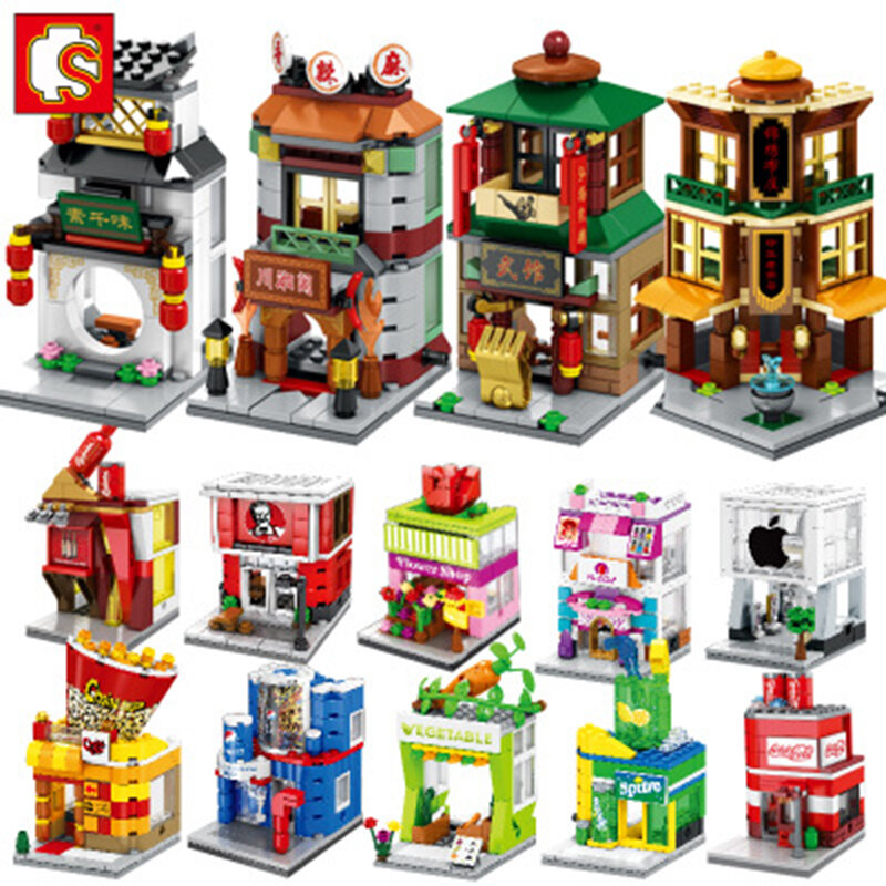 2020 Sembo city Block Series 4 in 1set architettura building blocks bambini assemblare mattoni giocattoli per regalo di compleanno boy girls