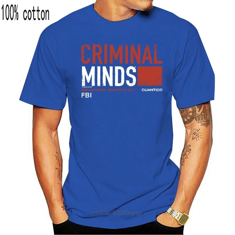 Novo costume impresso mentes criminosas fbi camisa masculina t moda algodão topos tamanho preto S-3XL