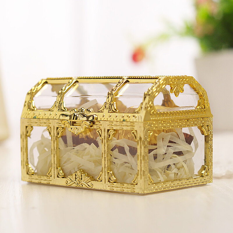 Caixa de armazenamento de plástico europeu transparente caixa de cristal jóia doces caixa organizador caixa de jóias trinket casamento gifs para convidado