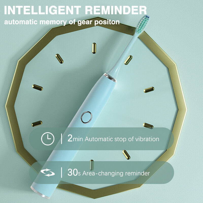 Boyakang adulto sonic escova de dentes elétrica inteligente 5 modo escovação inteligente timing ipx8 cerdas dupont à prova dwaterproof água carregamento rápido