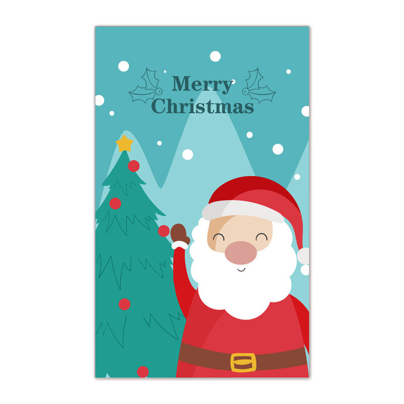 Cartes de noël pour le père noël, cartes de vœux pour le nouvel an, boîte-cadeau, paquet de décoration, cartes de noël pour la famille, 50 pièces