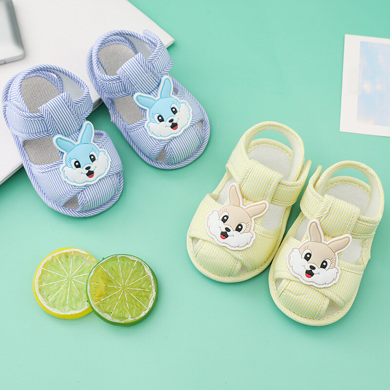 Chaussures d'été à semelle souple pour bébés de 0 à 1 an, sandales antidérapantes à motif de lapin, nouvelle collection