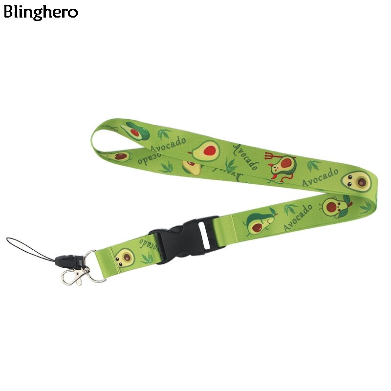 20 sztuk/partia Blinghero śliczne Avocado smycze owoce klucze ID odznaka posiadacz telefonu Hnag liny z kluczami telefon DIY pasek na szyję BH0188