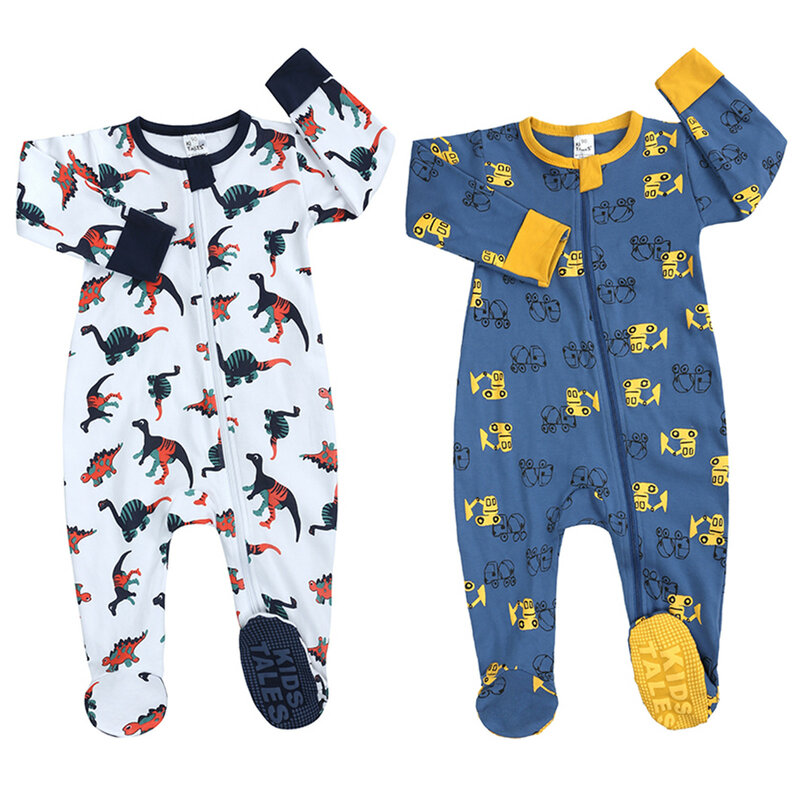 Calçados de silicone bebê recém-nascido meninos meninas dos desenhos animados macacão zip frente antiderrapante footed sleeper pijamas bonito dos desenhos animados imprimir moda y4