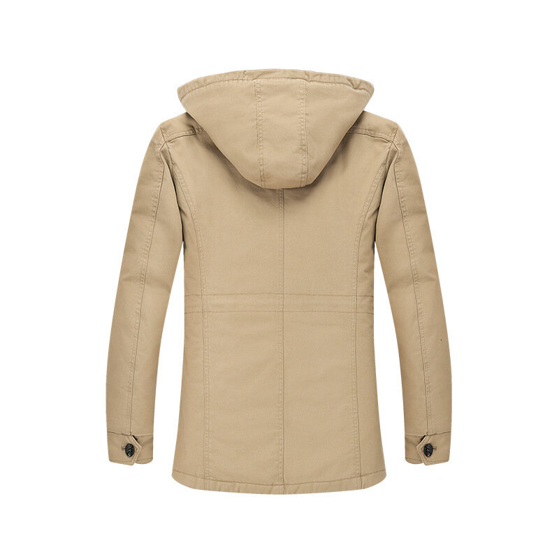 Jaqueta masculina de inverno acolchoada com algodão, boné de algodão puro para jovens e produto longo, roupas masculinas