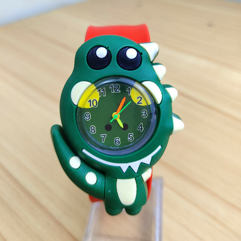 Часы наручные Детские кварцевые в форме динозавра, 4 цвета, без пуговиц, подарок на день рождения