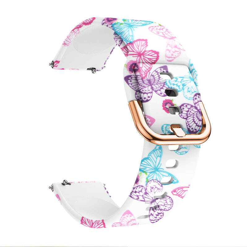 22mm 20mm Colorful design strap for Samsung Galaxy Watch Active 2 40mm Gear S2 S3 HuaMi Amazfit bip Graffiti silicone wristband