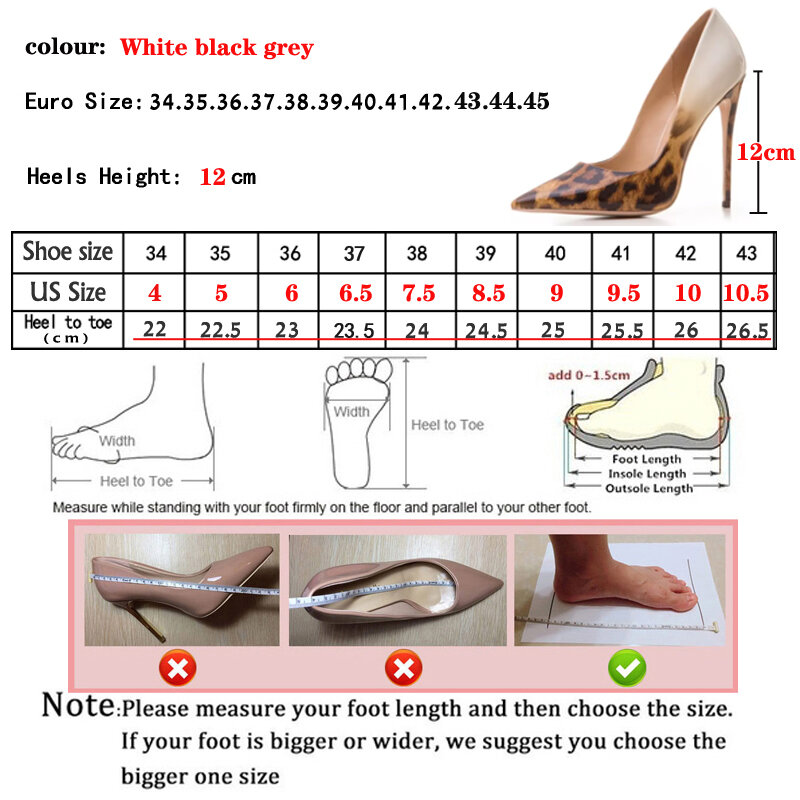 Zapatos de tacón alto de leopardo para mujer, calzado de tacón de aguja puntiagudo con estampado de leopardo, altura 7.8.9.10.11.12 cm
